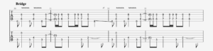 Guitar tablature showing the bridge section